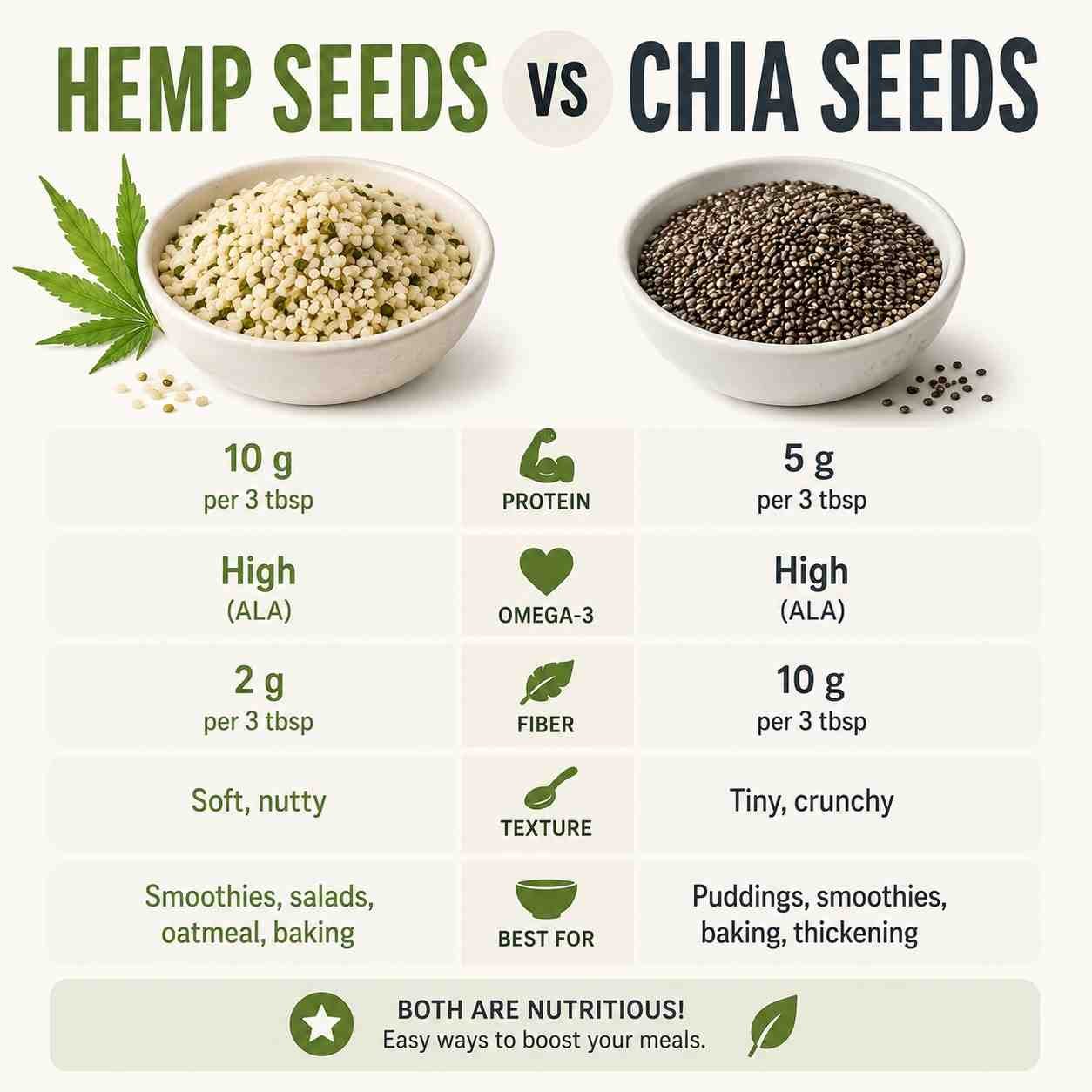 Hemp Seeds vs Chia Seeds