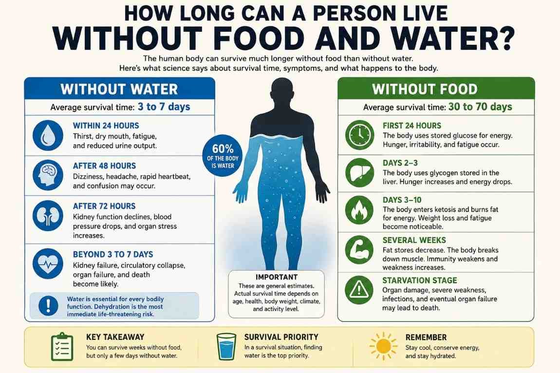 How long can a person live without food and water