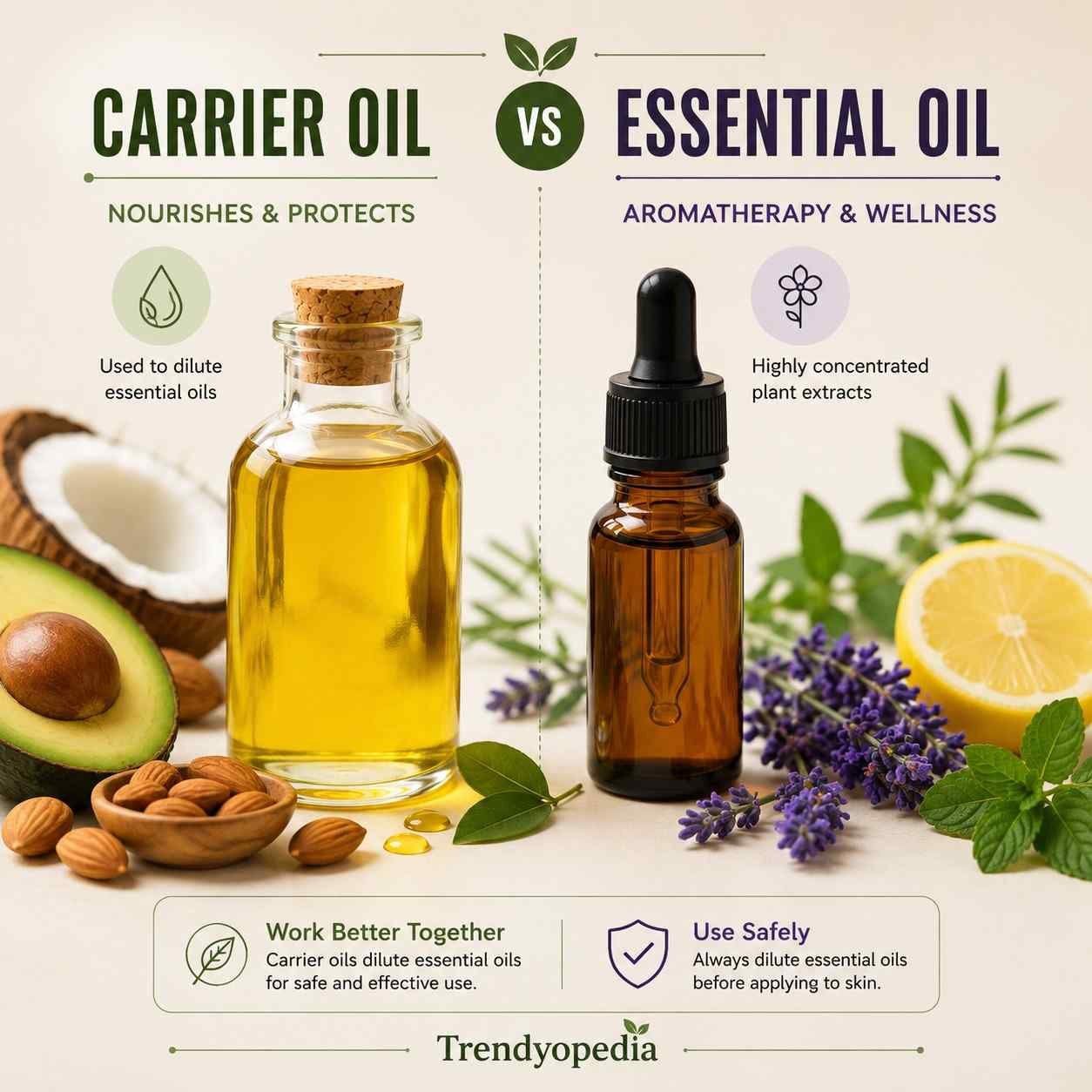 Carrier Oil vs Essential Oil