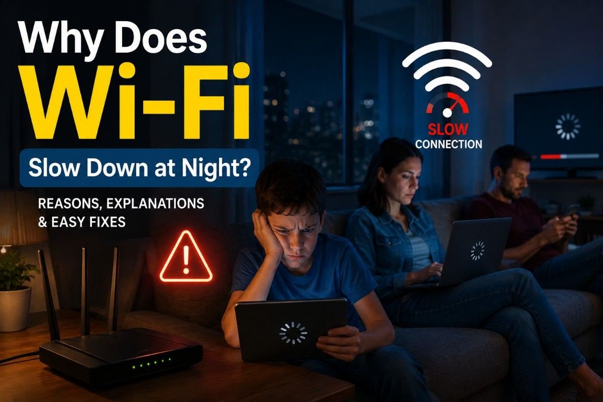 why does Wi-Fi slow down at night